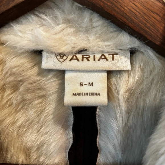 Ariat Women’s Faux Suede/Fur Vest, Small/Medium, Dark Brown, Cowgirl Western - Picture 4 of 8